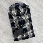logoff cotton linen checks shirt