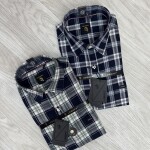 logoff cotton linen checks shirt