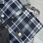logoff cotton linen checks shirt