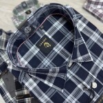 logoff cotton linen checks shirt