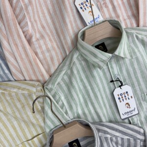 logoff linen stripes shirt