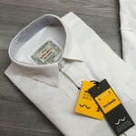 word wale full sleeve  white  shirt