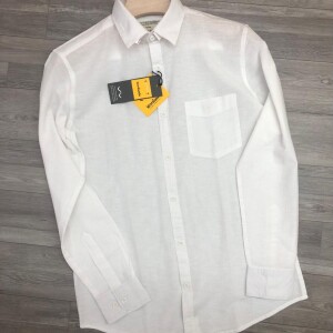 word wale full sleeve  white  shirt