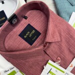 Black letter imported linen stripes shirts