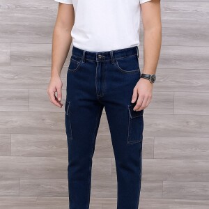 duster blue baggy fit cargo jeans pant