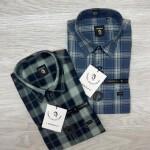 logoff premium cotton twill checks shirt