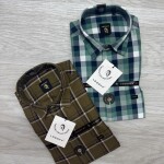 logoff premium cotton twill checks shirt
