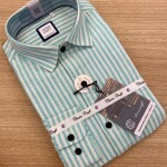 chain craft cotton linen stripes shirt