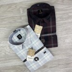 logoff cotton oxford checks shirt