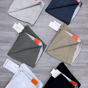 wood machine cotton linen pant