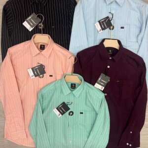 logoff cotton oxford stripes shirt