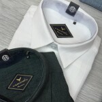 black letter imported stripe shirt