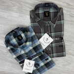 logoff cotton oxford checks shirt