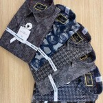 wood machine half sleeve satin digital printed shirt