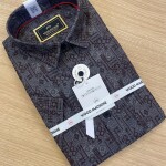 wood machine half sleeve satin digital printed shirt