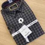 wood machine half sleeve satin digital printed shirt