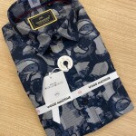 wood machine half sleeve satin digital printed shirt