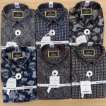 wood machine half sleeve satin digital printed shirt