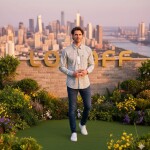 logoff cotton oxford printed shirt