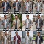 logoff cotton oxford printed shirt