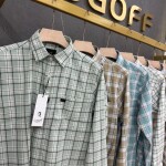 logoff oxford lycra checks shirt