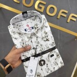 logoff cotton oxford printed shirt