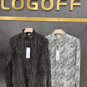 logoff cotton oxford printed shirt