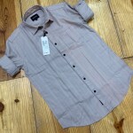 Wood machine Dobby Linen Striped Shirt