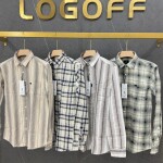 logoff brushing twill checks shirt