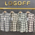 logoff brushing twill checks shirt