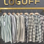 logoff brushing twill checks shirt