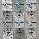 black letter cotton linen printed shirt