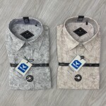 black letter cotton linen printed shirt