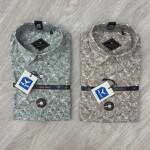 black letter cotton linen printed shirt