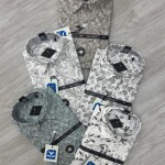 black letter cotton linen printed shirt