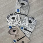 black letter cotton linen printed shirt