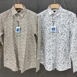 black letter cotton linen printed shirt