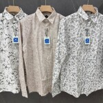 black letter cotton linen printed shirt