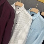 logoff cotton oxford stripes shirt
