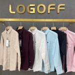 logoff cotton oxford stripes shirt