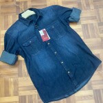 s squere denim shirt