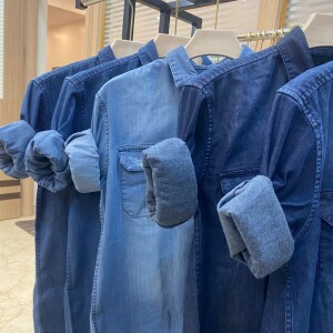 s squere denim shirt