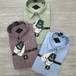 black letter imported linen shirt