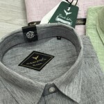 black letter imported linen shirt