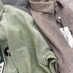 black letter imported linen shirt