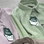 black letter imported linen shirt