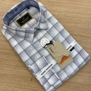 wood machine cotton linen shirt