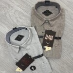 BLACK LETTER HALF SLEEVE IMPORTED LINEN SHIRT