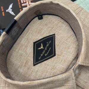 BLACK LETTER HALF SLEEVE IMPORTED LINEN SHIRT