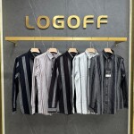 logoff cotton stripes shirt